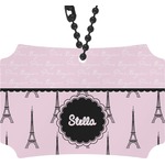 Paris & Eiffel Tower Rear View Mirror Ornament (Personalized)