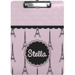 Paris & Eiffel Tower Clipboard (Letter Size) (Personalized)