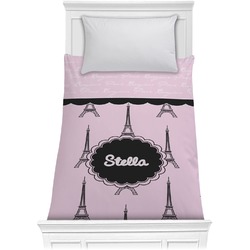 Paris & Eiffel Tower Comforter - Twin (Personalized)