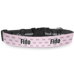 Paris & Eiffel Tower Deluxe Dog Collar - Extra Large (16" to 27") (Personalized)