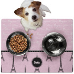 Paris & Eiffel Tower Dog Food Mat - Medium w/ Name or Text