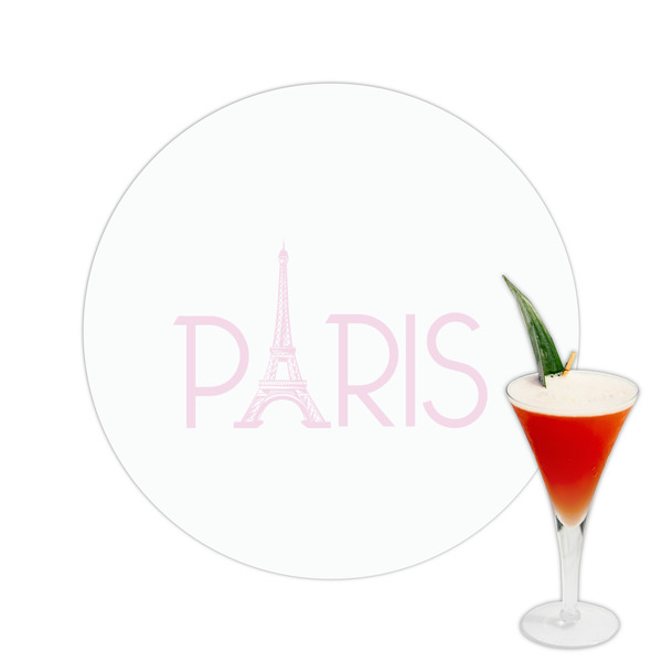 Custom Paris & Eiffel Tower Printed Drink Topper -  2.5"