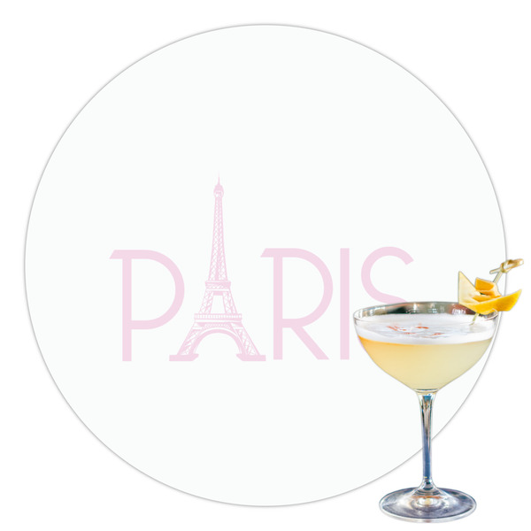 Custom Paris & Eiffel Tower Printed Drink Topper - 3.5"