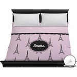 Paris & Eiffel Tower Duvet Cover - King (Personalized)