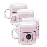 Paris & Eiffel Tower Single Shot Espresso Cups - Set of 4 (Personalized)