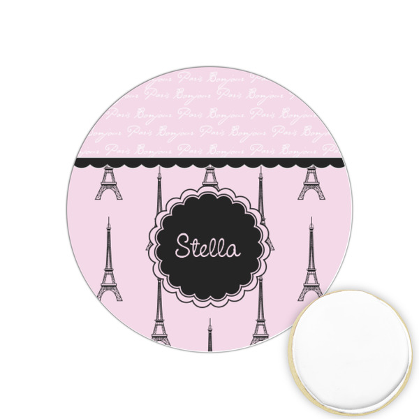 Custom Paris & Eiffel Tower Printed Cookie Topper - 1.25" (Personalized)