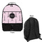 Paris & Eiffel Tower Large Backpack - Black - Front & Back View