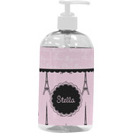 Paris & Eiffel Tower Plastic Soap / Lotion Dispenser (16 oz - Large - White) (Personalized)