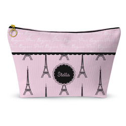 Paris & Eiffel Tower Makeup Bag - Large - 12.5"x7" (Personalized)
