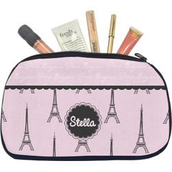 Paris & Eiffel Tower Makeup / Cosmetic Bag - Medium (Personalized)