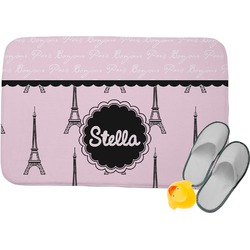 Paris & Eiffel Tower Memory Foam Bath Mat - 24"x17" (Personalized)