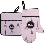 Paris & Eiffel Tower Oven Mitt & Pot Holder Set w/ Name or Text