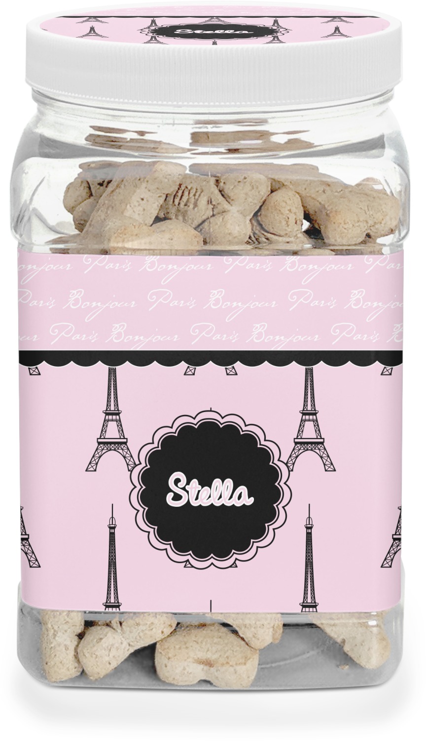 Custom Eiffel Tower Dog Treat Jar (Personalized)