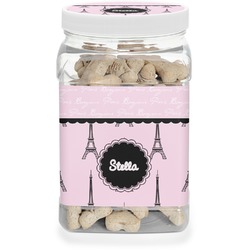 Paris & Eiffel Tower Dog Treat Jar (Personalized)