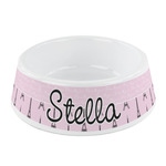 Paris & Eiffel Tower Plastic Dog Bowl - Small (Personalized)