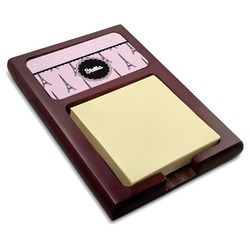 Paris & Eiffel Tower Red Mahogany Sticky Note Holder (Personalized)