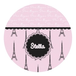 Paris & Eiffel Tower Round Decal - XLarge (Personalized)