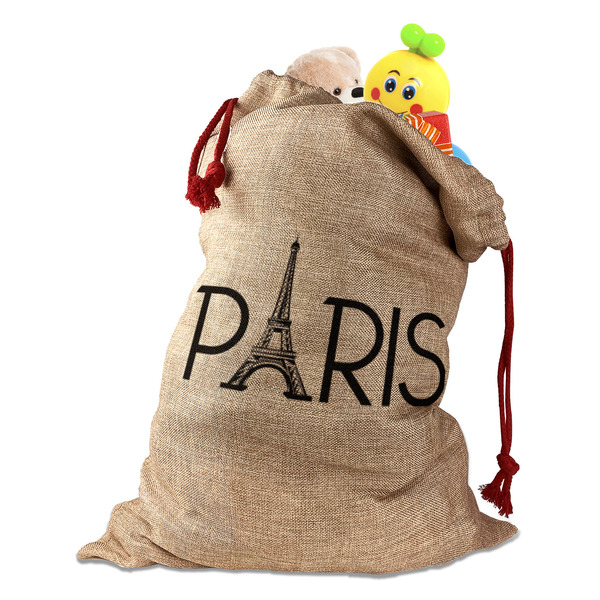 Custom Paris & Eiffel Tower Santa Sack