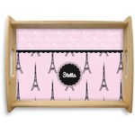 Paris & Eiffel Tower Natural Wooden Tray - Large (Personalized)