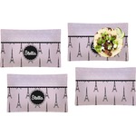 Paris & Eiffel Tower Set of 4 Glass Rectangular Lunch / Dinner Plate (Personalized)