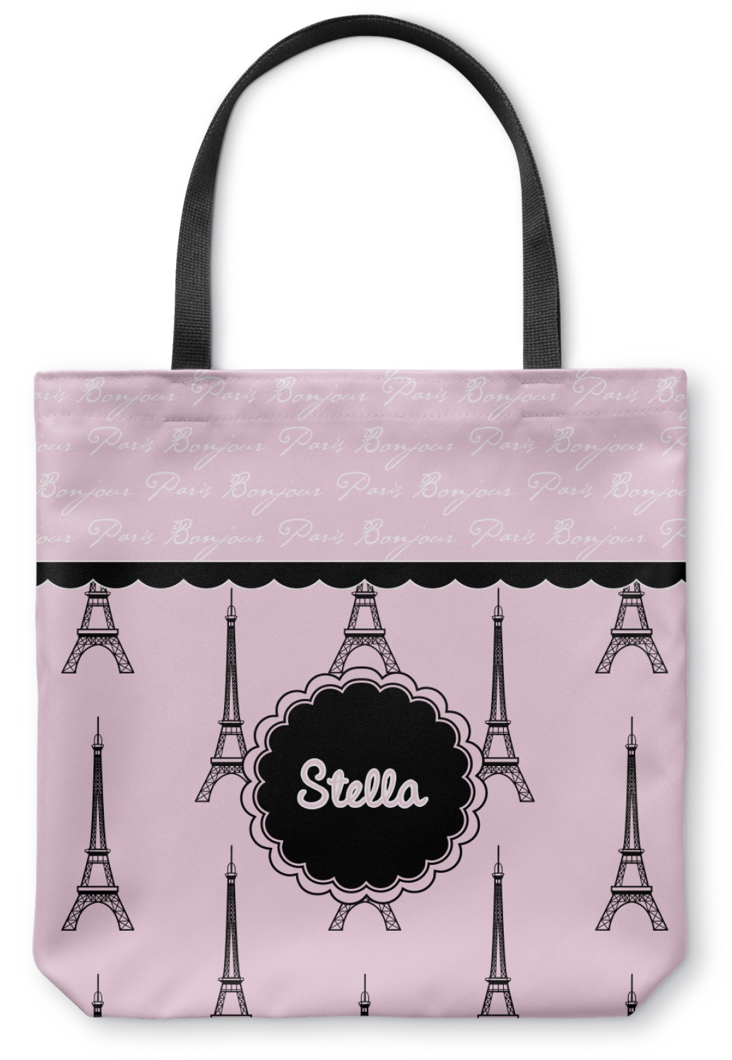 Paris & Eiffel Tower Canvas Tote Bag - Large - 18