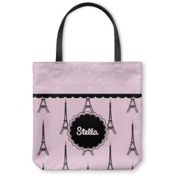 Paris & Eiffel Tower Canvas Tote Bag - Medium - 16"x16" (Personalized)
