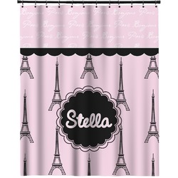 Paris & Eiffel Tower Extra Long Shower Curtain - 70"x84" (Personalized)