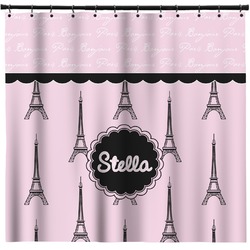 Paris & Eiffel Tower Shower Curtain - 71" x 74" (Personalized)