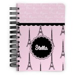 Paris & Eiffel Tower Spiral Notebook - 5x7 w/ Name or Text