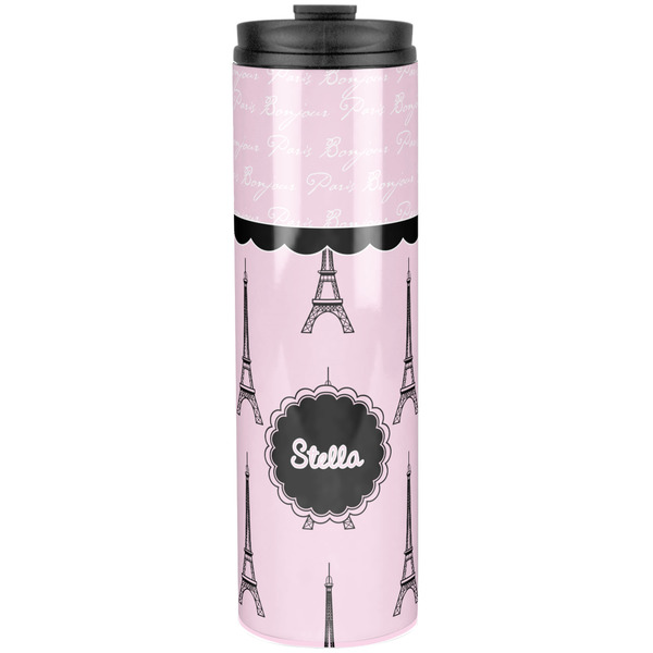 Custom Paris & Eiffel Tower Stainless Steel Skinny Tumbler - 20 oz (Personalized)