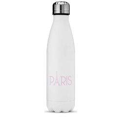 Paris & Eiffel Tower Water Bottle - 17 oz. - Stainless Steel - Full Color Printing