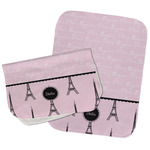 Paris & Eiffel Tower Burp Cloths - Fleece - Set of 2 w/ Name or Text