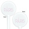 Paris & Eiffel Tower White Plastic 5.5" Stir Stick - Double Sided - Round - Front & Back