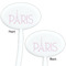 Paris & Eiffel Tower White Plastic 7" Stir Stick - Double Sided - Oval - Front & Back