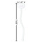 Paris & Eiffel Tower White Plastic 7" Stir Stick - Oval - Dimensions