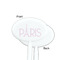 Paris & Eiffel Tower White Plastic 7" Stir Stick - Single Sided - Oval - Front & Back