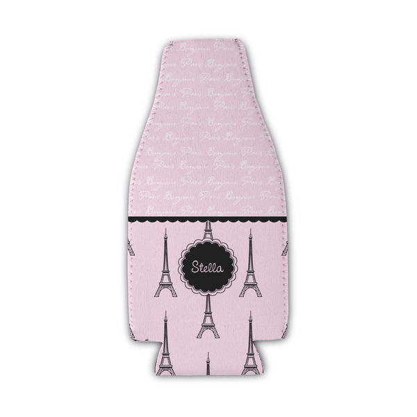 Custom Paris & Eiffel Tower Zipper Bottle Cooler (Personalized)