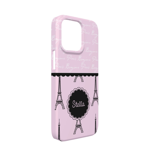 Custom Paris & Eiffel Tower iPhone Case - Plastic - iPhone 13 Mini (Personalized)