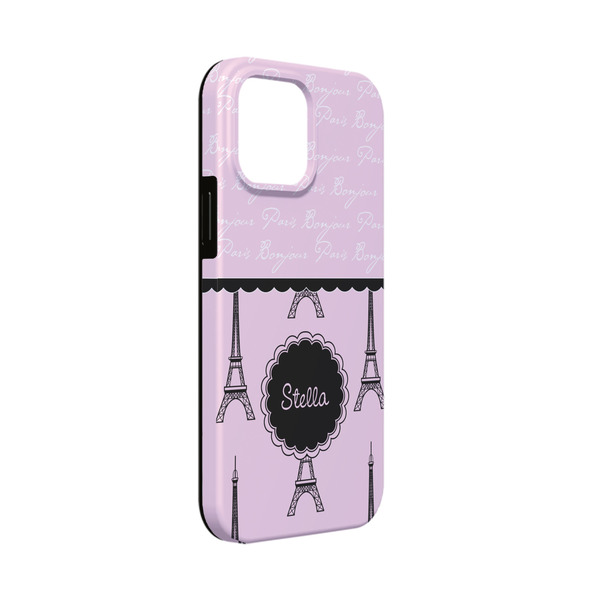 Custom Paris & Eiffel Tower iPhone Case - Rubber Lined - iPhone 13 Mini (Personalized)