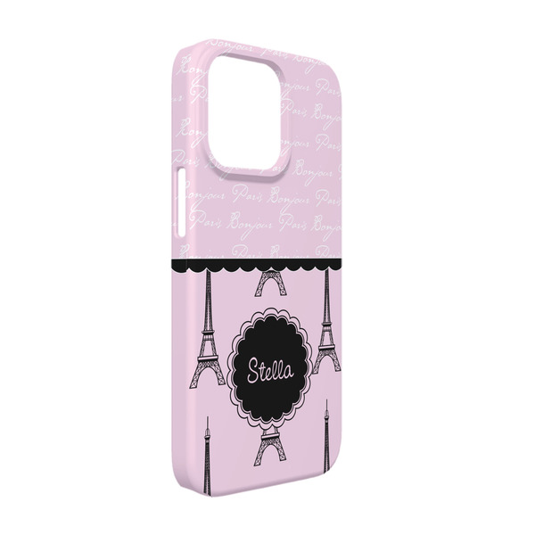 Custom Paris & Eiffel Tower iPhone Case - Plastic - iPhone 13 Pro (Personalized)