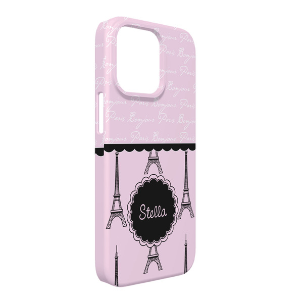 Custom Paris & Eiffel Tower iPhone Case - Plastic - iPhone 13 Pro Max (Personalized)