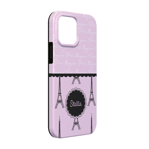 Custom Paris & Eiffel Tower iPhone Case - Rubber Lined - iPhone 13 Pro (Personalized)