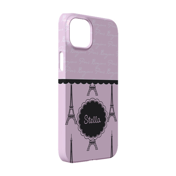 Custom Paris & Eiffel Tower iPhone Case - Plastic - iPhone 14 (Personalized)