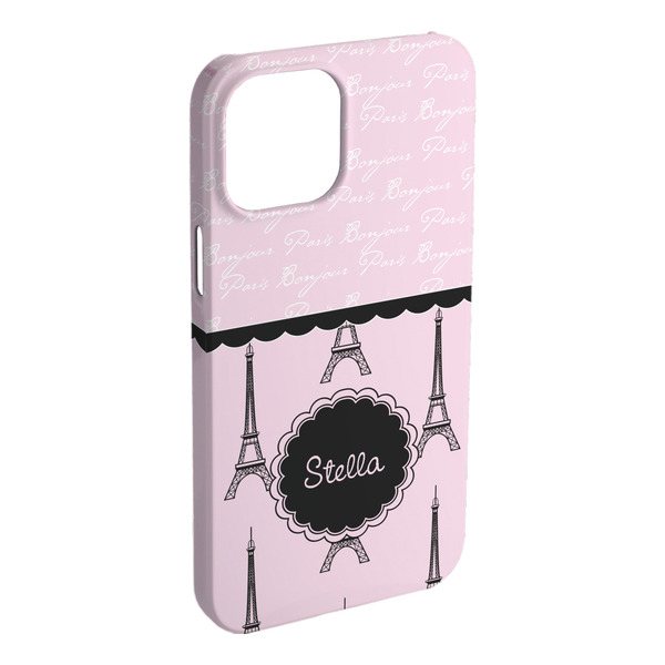 Custom Paris & Eiffel Tower iPhone Case - Plastic - iPhone 15 Plus (Personalized)