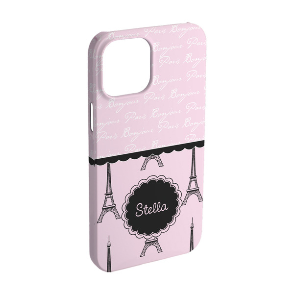 Custom Paris & Eiffel Tower iPhone Case - Plastic - iPhone 15 Pro (Personalized)