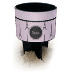 Paris & Eiffel Tower Black Beach Spiker Drink Holder (Personalized)