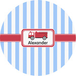 Firetruck Multipurpose Round Labels - 1" (Personalized)