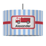 Firetruck 12" Drum Pendant Lamp - Fabric (Personalized)