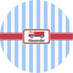 Firetruck Multipurpose Round Labels - 5" (Personalized)