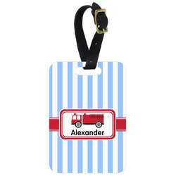Firetruck Metal Luggage Tag w/ Name or Text